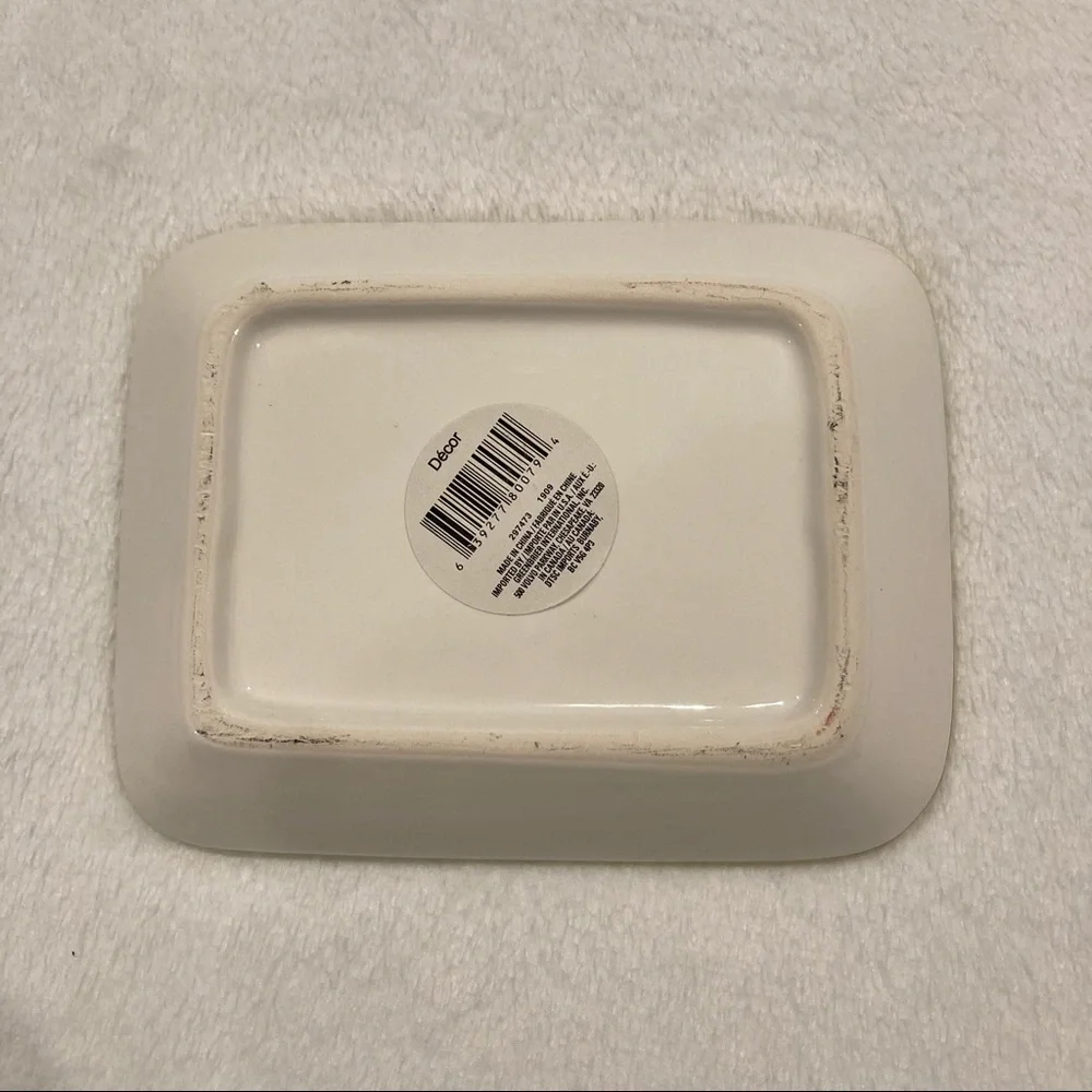 Pretty Things White and Gold Ceramic Trinket Dish